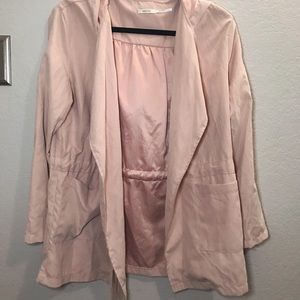 Pink jacket.